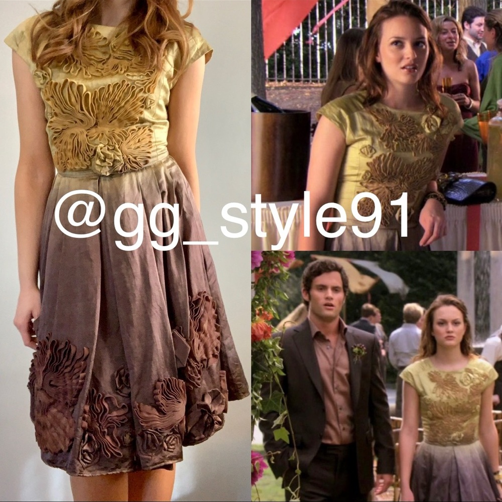 Red Valentino floral appliqué ombré dress ASO Gossip Girl